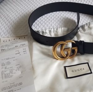 Authentic black Gucci Marmont GG logo belt 80 32